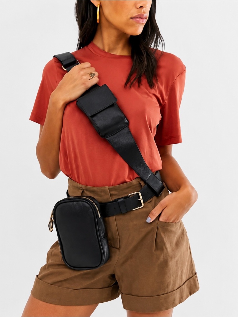 Black Crossbody Utility Belt Bag